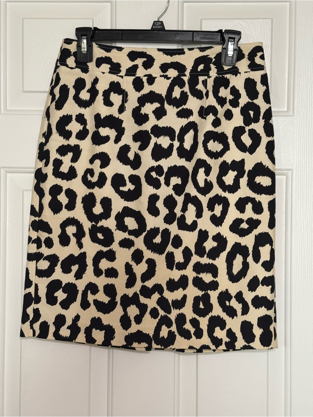 LOFT Leopard Print Pencil Skirt - Black on Cream